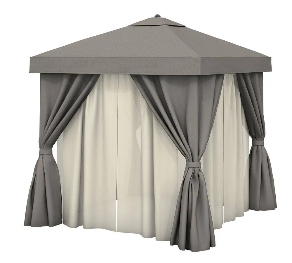 10' X 10' Square Commercial Cabaña W/ Vent & Privacy Curtains