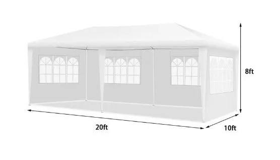 10 x 20 Feet Outdoor Party Wedding Canopy Tent with Removable Walls and Carry Bag