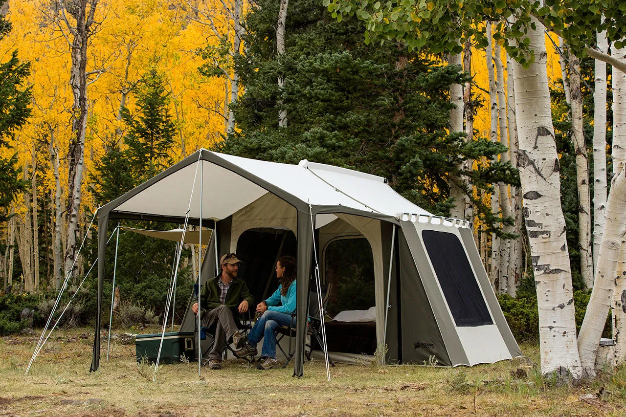 12 x 9 ft. Canvas Cabin Camping Tent with Deluxe Awning