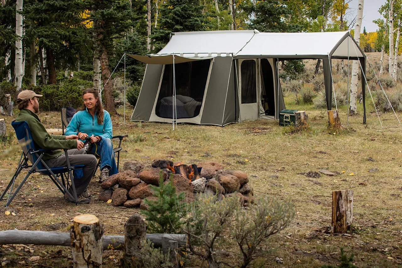 12 x 9 ft. Canvas Cabin Camping Tent with Deluxe Awning