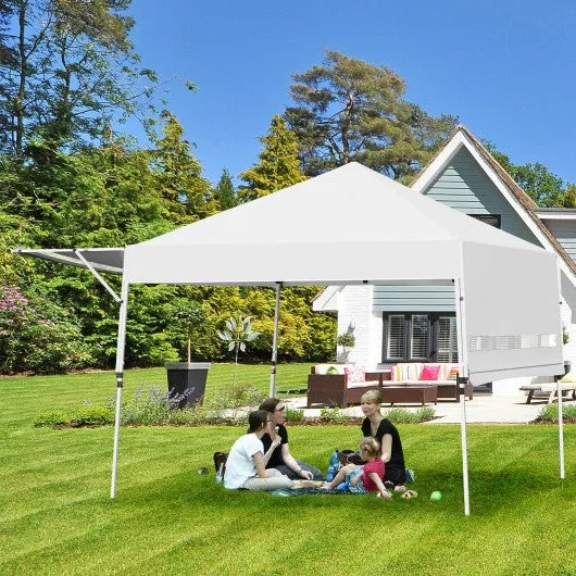 17 Feet x 10 Feet Foldable Pop Up Canopy with Adjustable Instant Sun Shelter-White