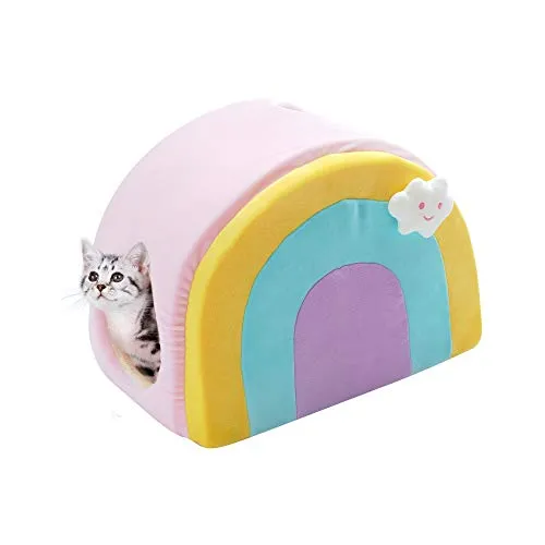 All Fur You Small Rainbow Cat Cave Kitten Bed Cat House