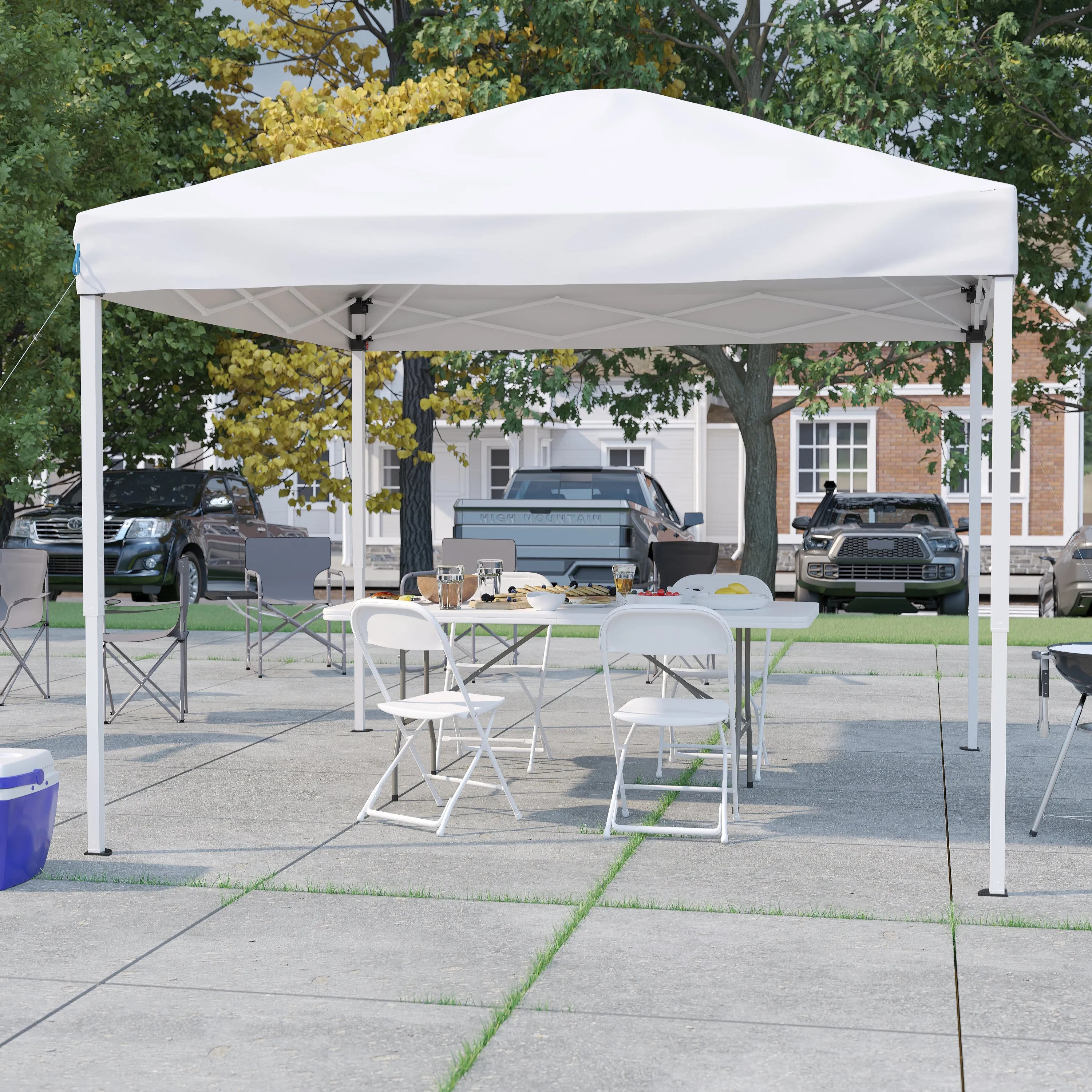 Canopy Tent,Table & 4 Chairs JJ-GZ10183Z-4LEL3-WHWH-GG