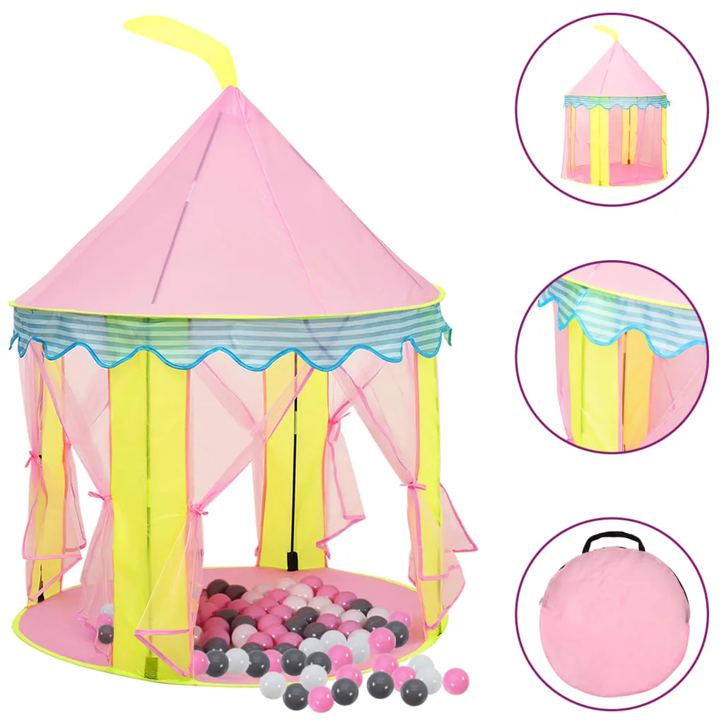 Children Play Tent with 250 Balls Pink 100x100x127 cm