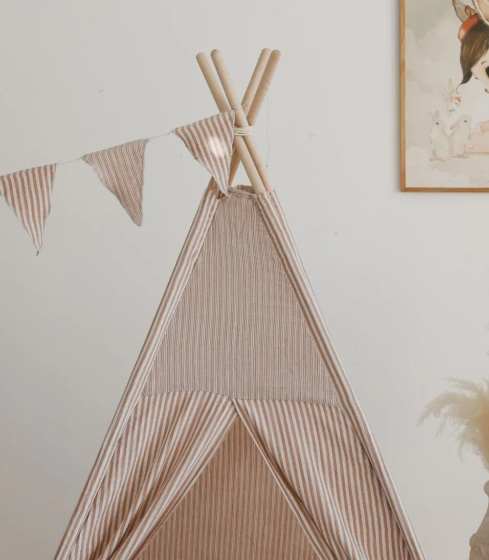 Children’s Teepee Play Tent with Floor Mat (2 colours) - MADE TO ORDER