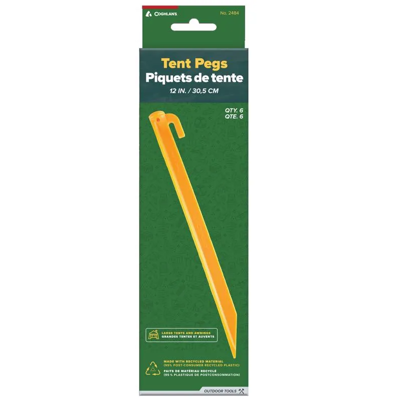 Coghlan's Yellow Tent Pegs 12 in. H 6 pk