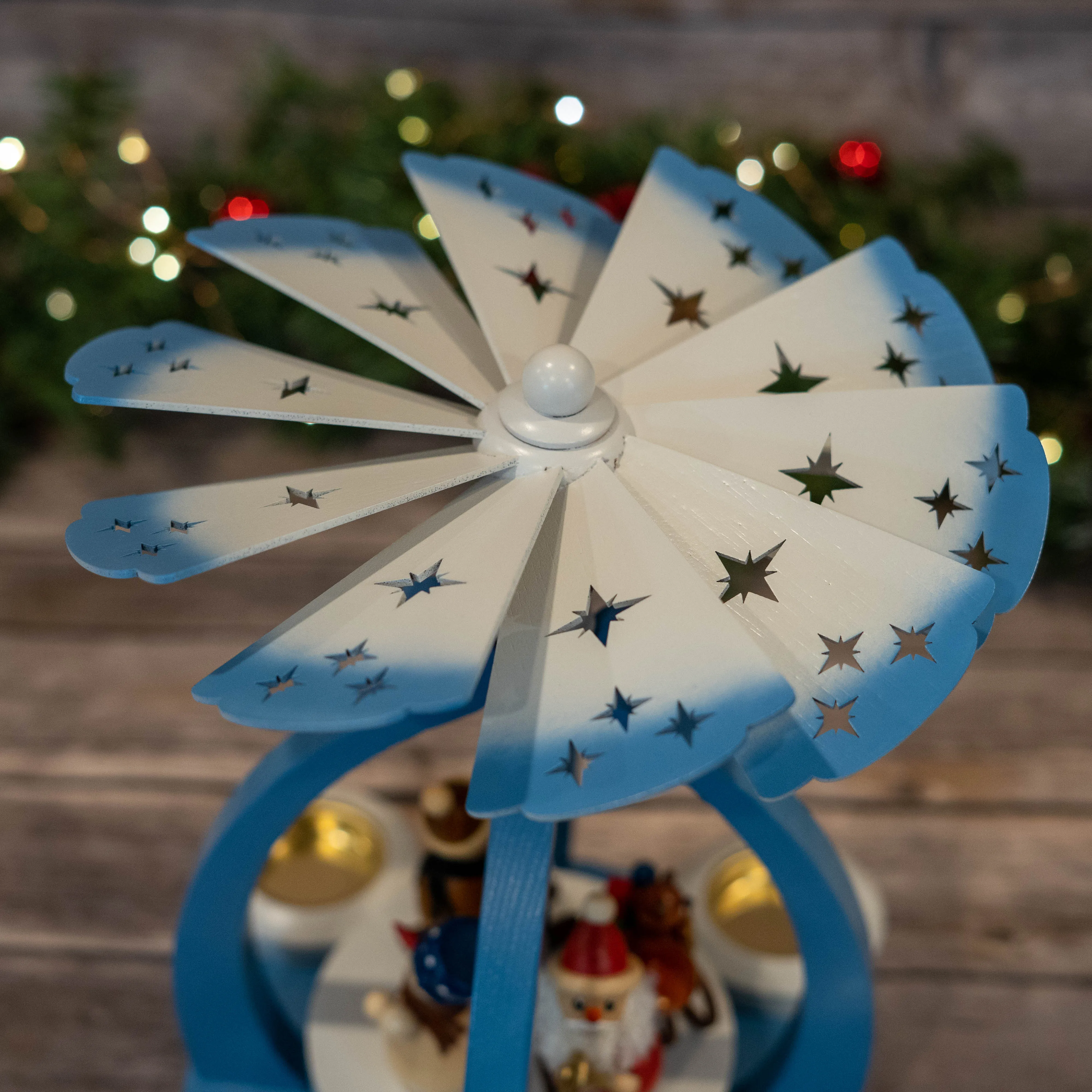 Colorful Santa and Snowman Tealight Pyramid