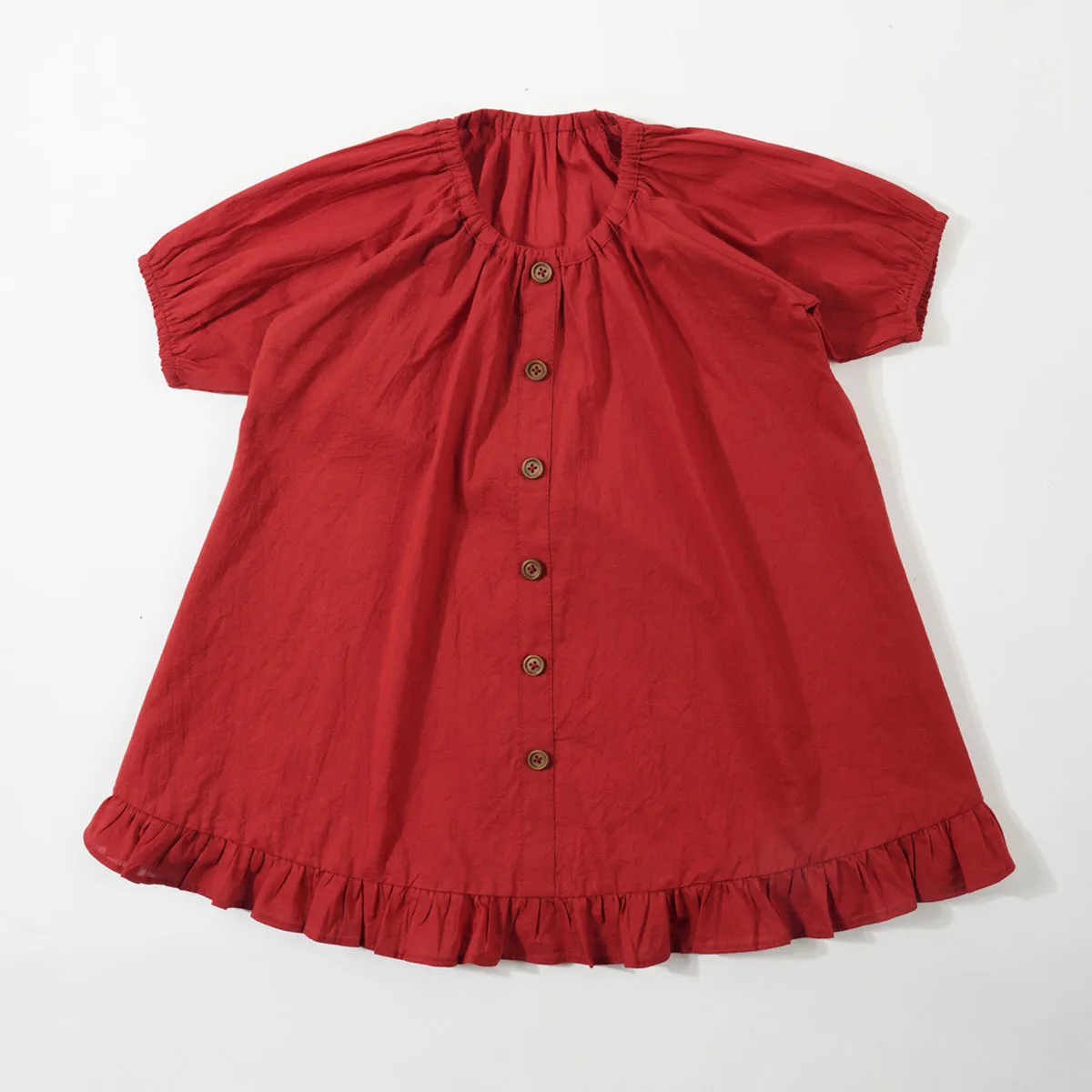 Cotton Bell Dress For Girls | Cherry Cheer | Red