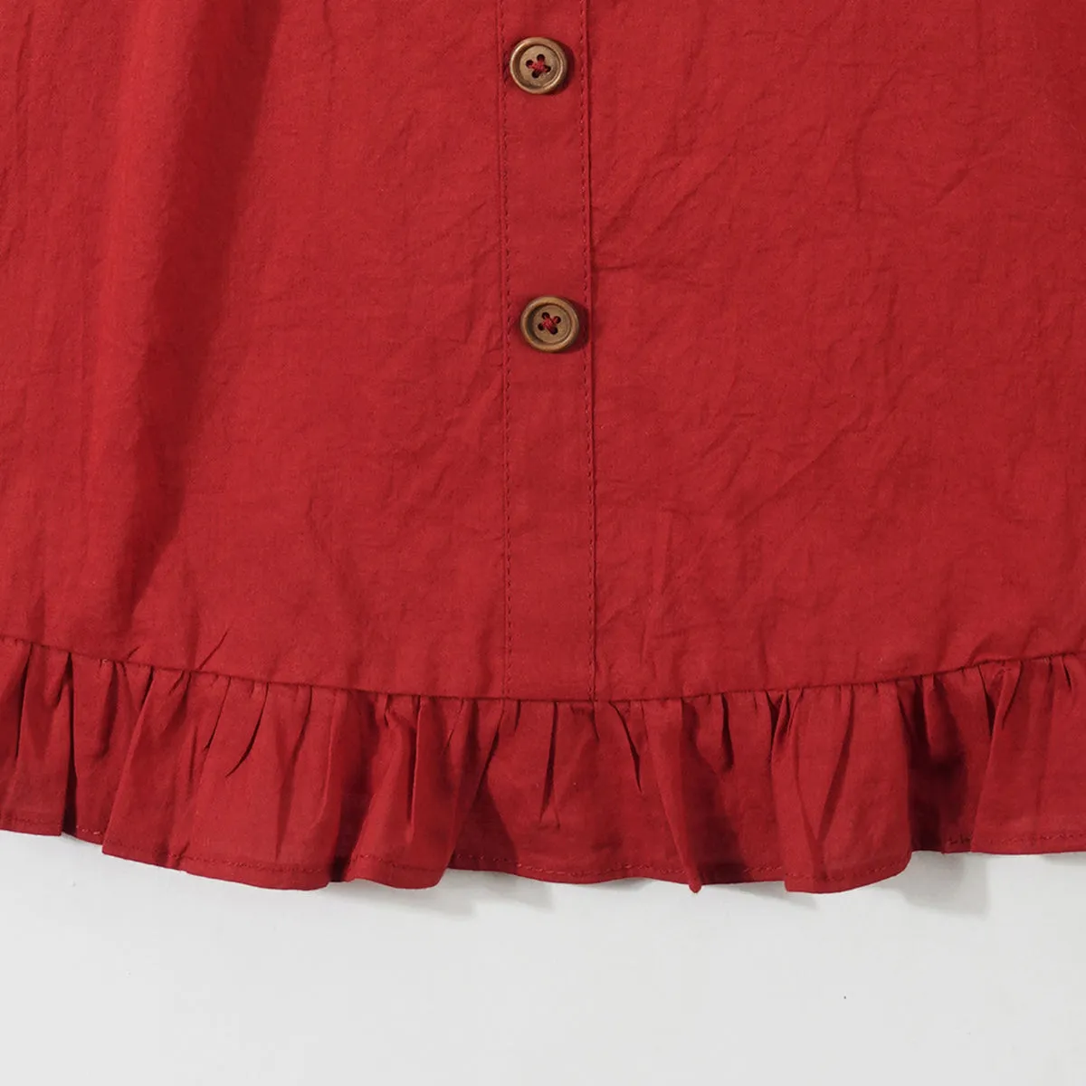 Cotton Bell Dress For Girls | Cherry Cheer | Red