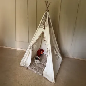 Cotton Kids Teepee Tent | Playing Canopy | Beige