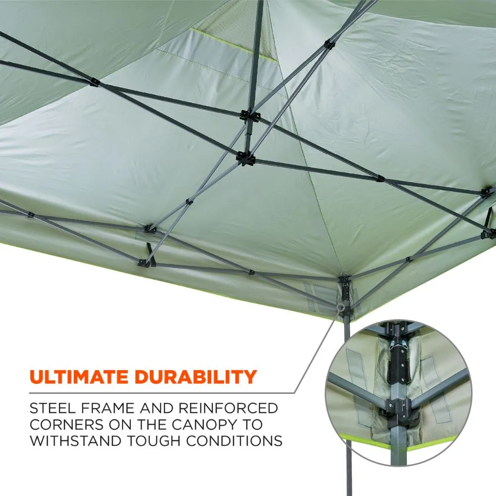 Ergodyne 12976 #6053 Single Lime Enclosed Pop-Up Tent Kit - 10ft x 10ft