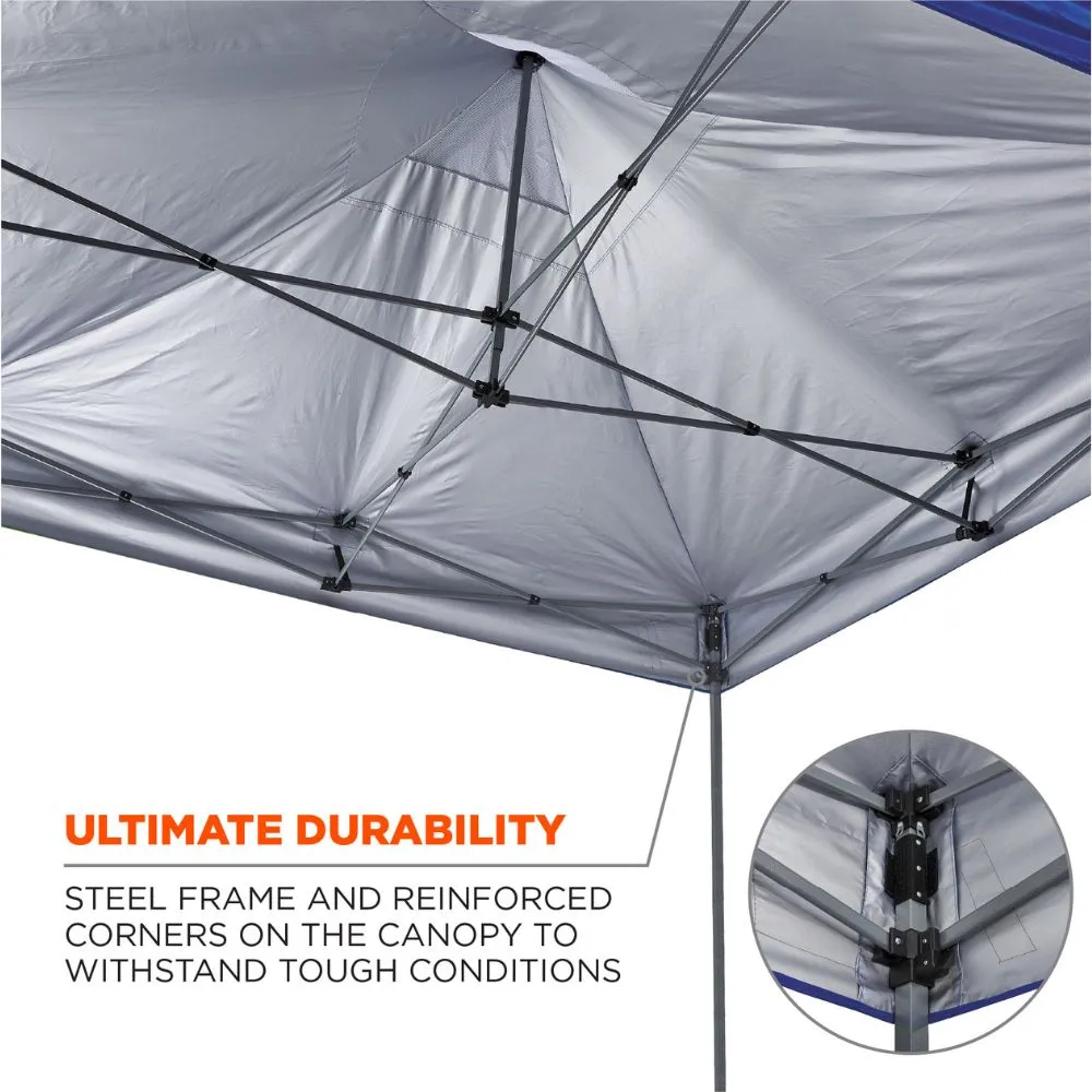 Ergodyne 12977 #6053 Single Blue Enclosed Pop-Up Tent Kit - 10ft x 10ft