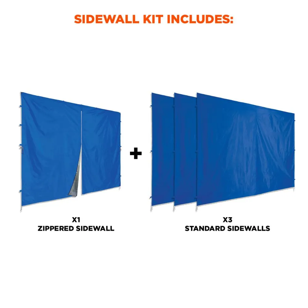 Ergodyne 12985 #6054 Blue Pop-Up Tent Sidewall Kit - 10ft x 10ft