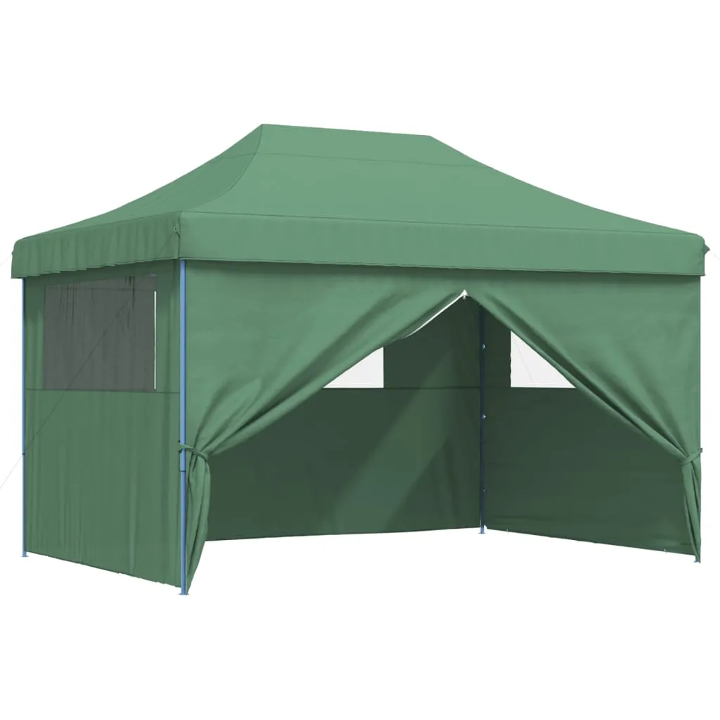 Foldable Party Tent Pop-Up with 4 Sidewalls Green