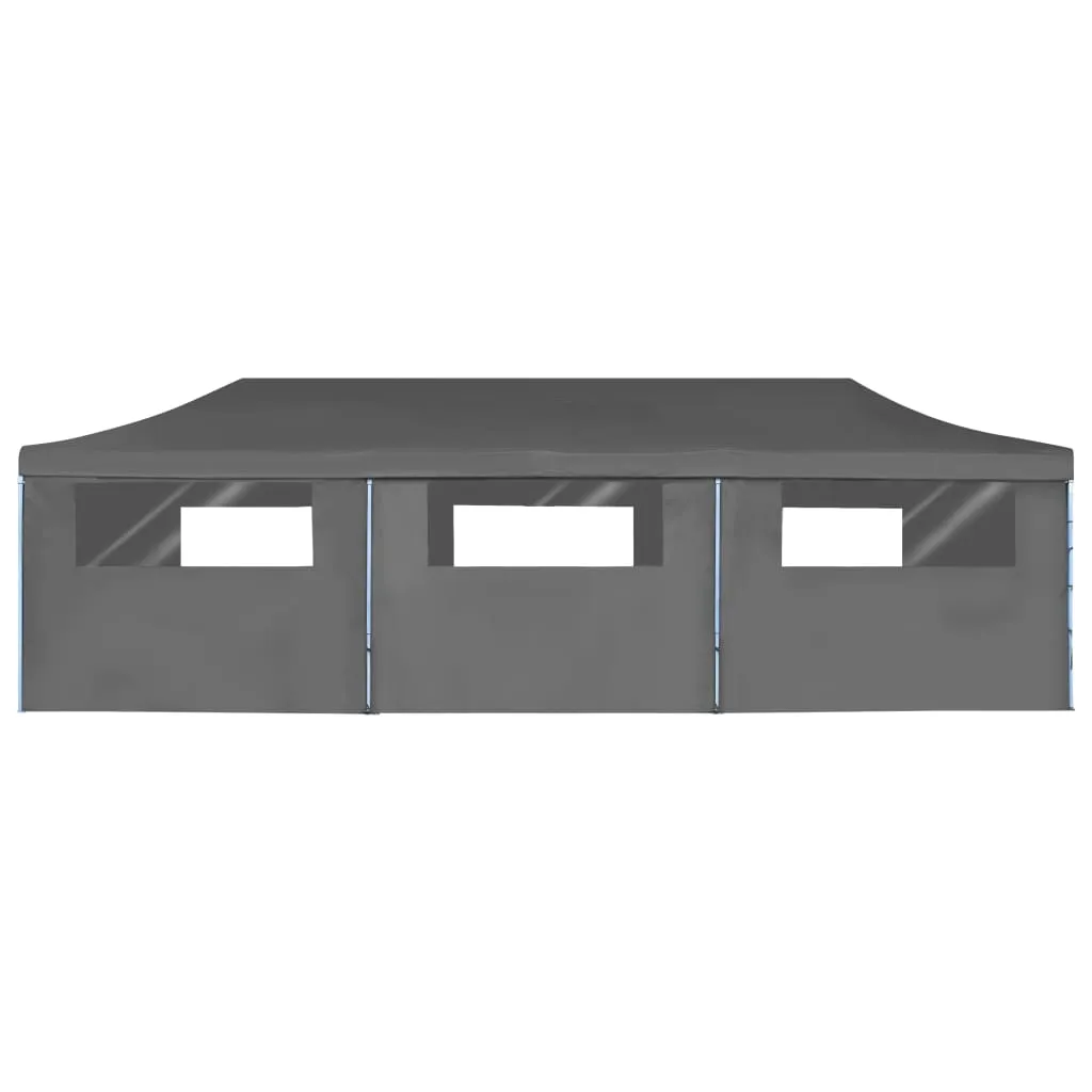 Folding Pop-up Party Tent with 8 Sidewalls 3x9 m Anthracite