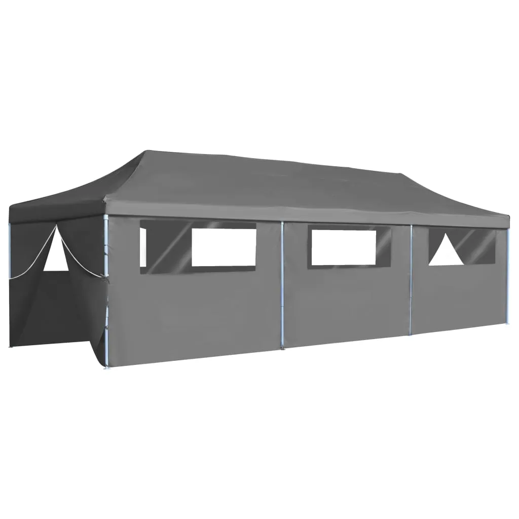 Folding Pop-up Party Tent with 8 Sidewalls 3x9 m Anthracite