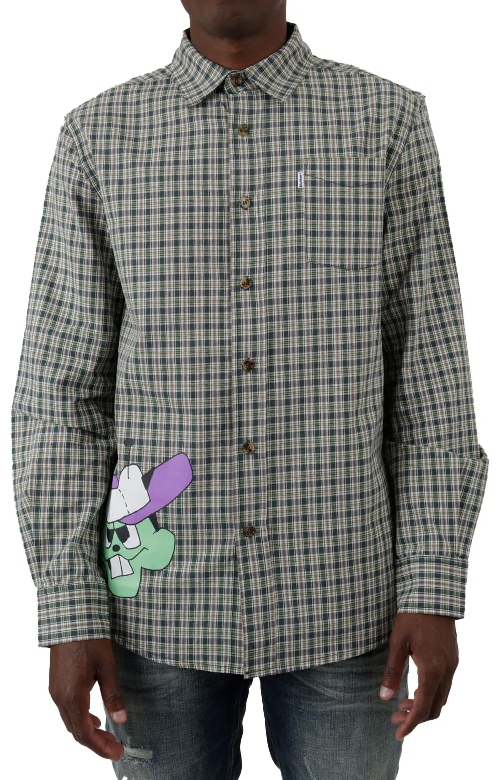 Forest Green Bug Out Plaid Button-Up Shirt