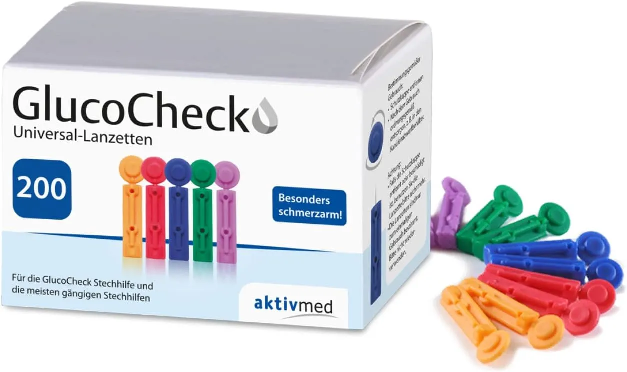 GlucoCheck Universal Lancets - 100 Pack for Efficient and Low Pain Blood Sugar Testing