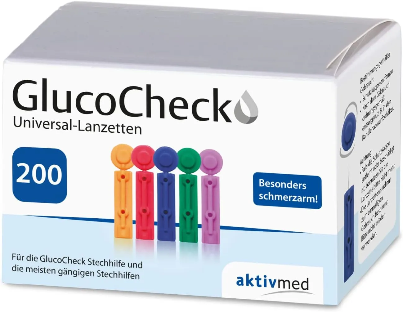 GlucoCheck Universal Lancets - 100 Pack for Efficient and Low Pain Blood Sugar Testing