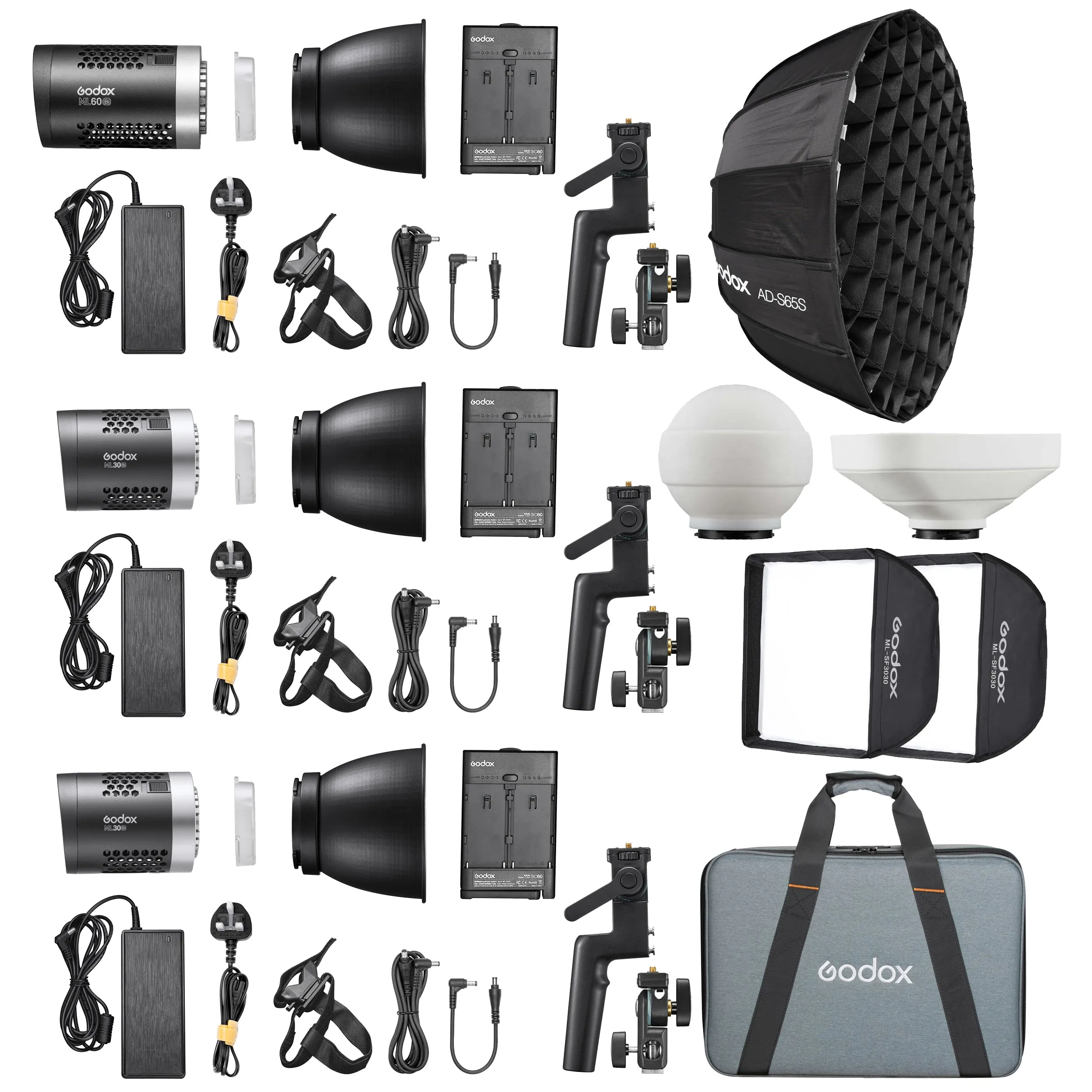 Godox ML Series Bi-Colour Three Head Kit (ML-Kit2)