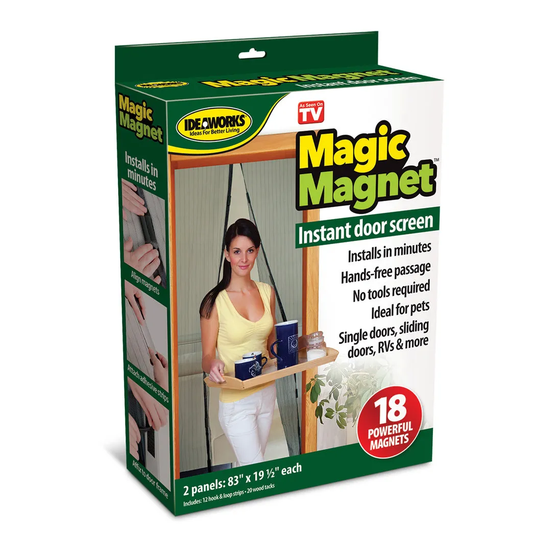 IdeaWorks Insta-screen Magic Magnet Screen Door, Black