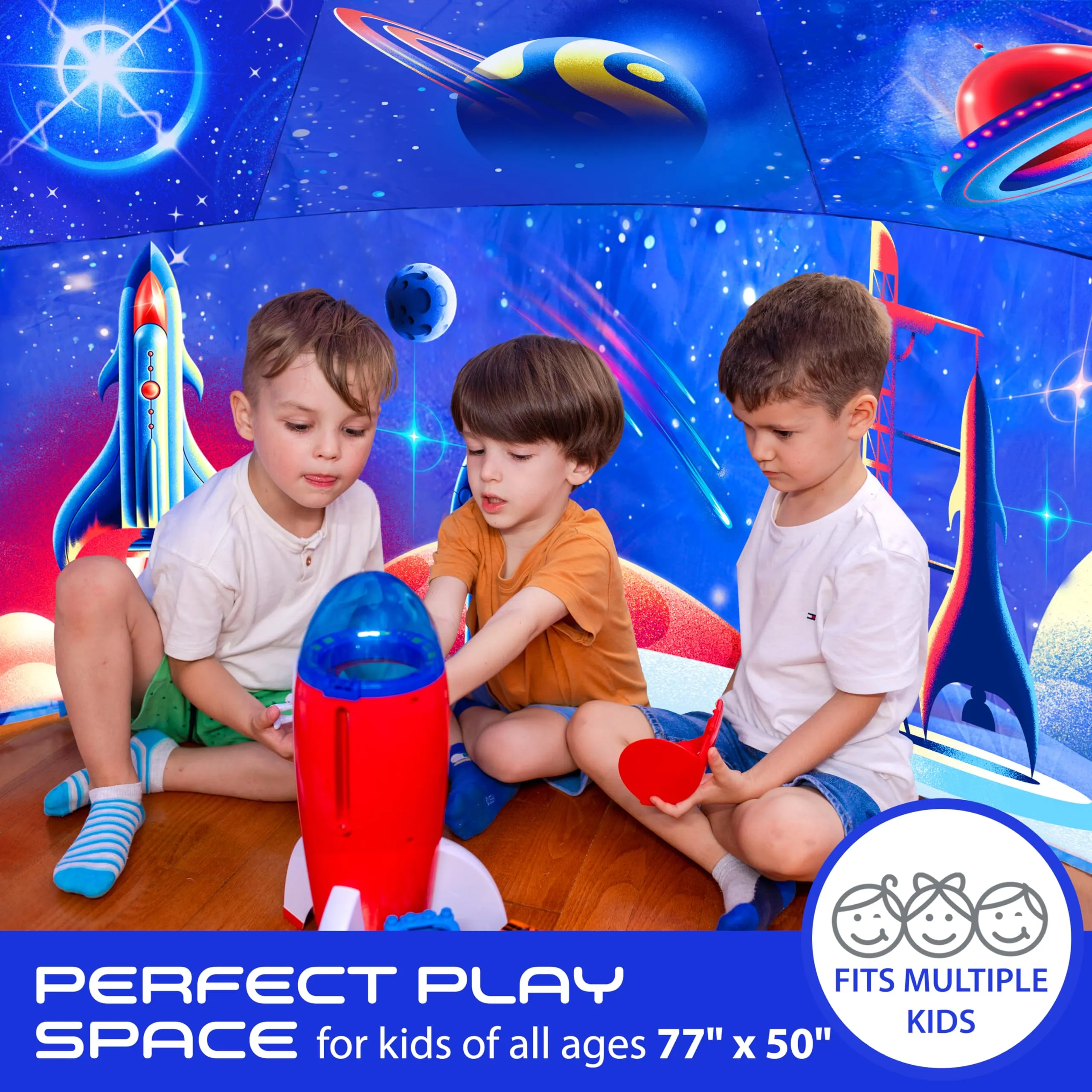 Inflatable Galactic Aerodome with LED Lights for Kids 3 to 12