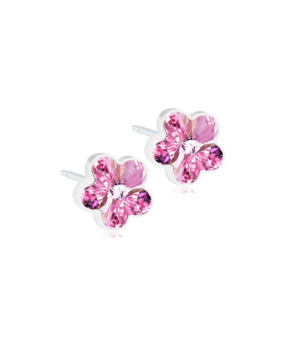 Medical Plastic - Flower Earring Light Rose 6mm Skin Friendly Earrings Ireland