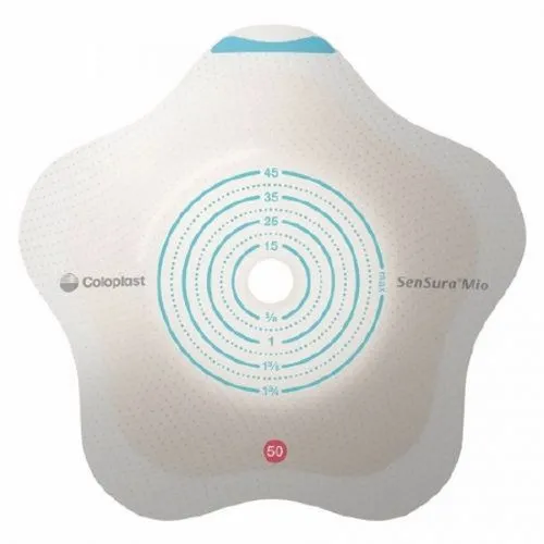 Ostomy Barrier SenSura  Mio Convex Flip Pre-Cut, Standard Wear Yellow Code 2 Inch Stoma Count of 5 By Coloplast