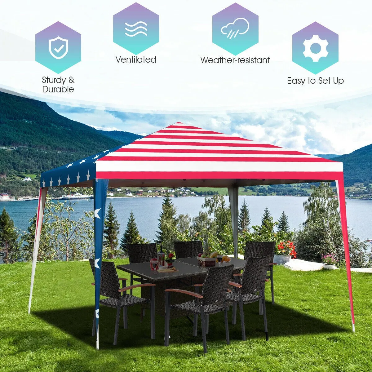 Outdoor 10’ x 10’ Pop-up Canopy Tent Gazebo Canopy