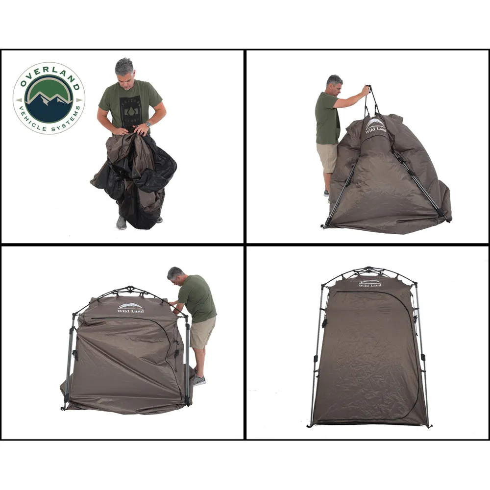 Overland Vehicle Tents - Wild Land Portable Privacy Room with Shower, Retractable Floor, & Amenity Pouches