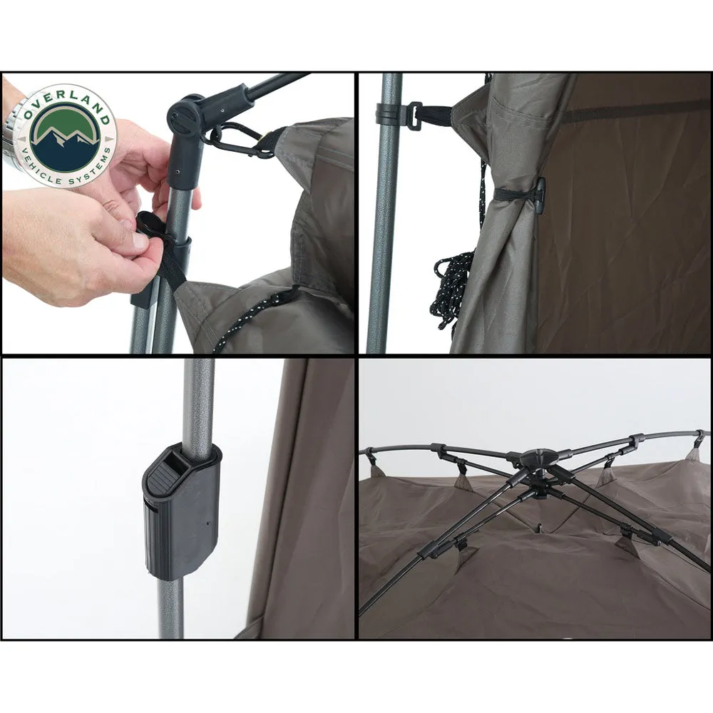 Overland Vehicle Tents - Wild Land Portable Privacy Room with Shower, Retractable Floor, & Amenity Pouches