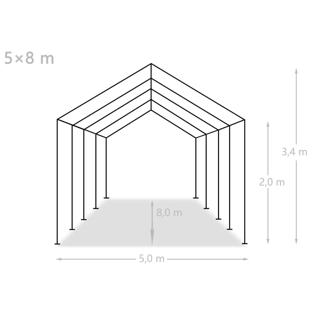 Party Tent PE 5x8 m White