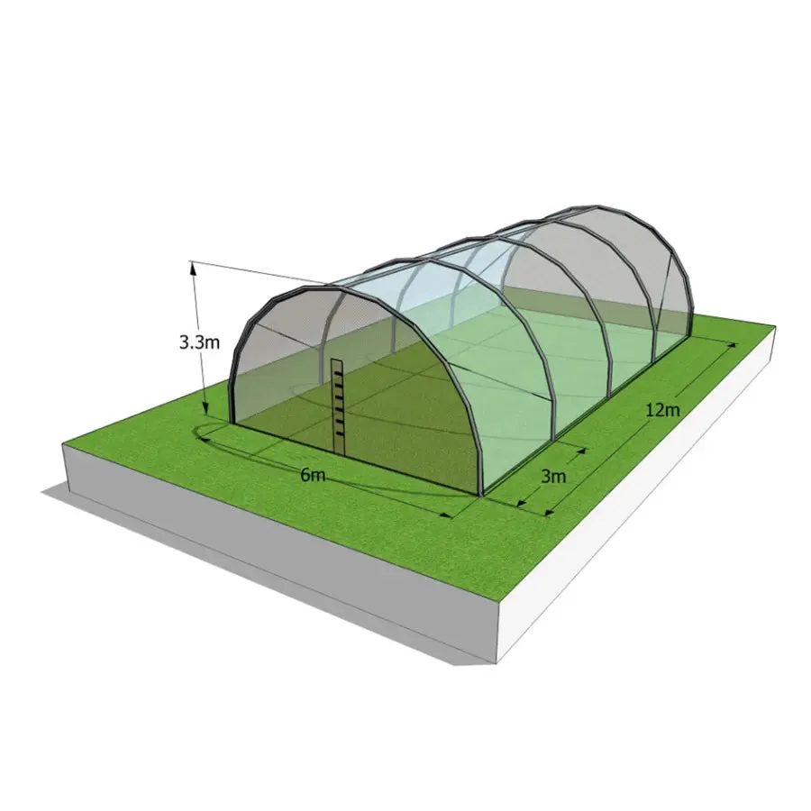 PIC-PLAST 6 X 12m Tunnel Greenhouse With Side Curtains & Ventilation Roof – Stk Compact