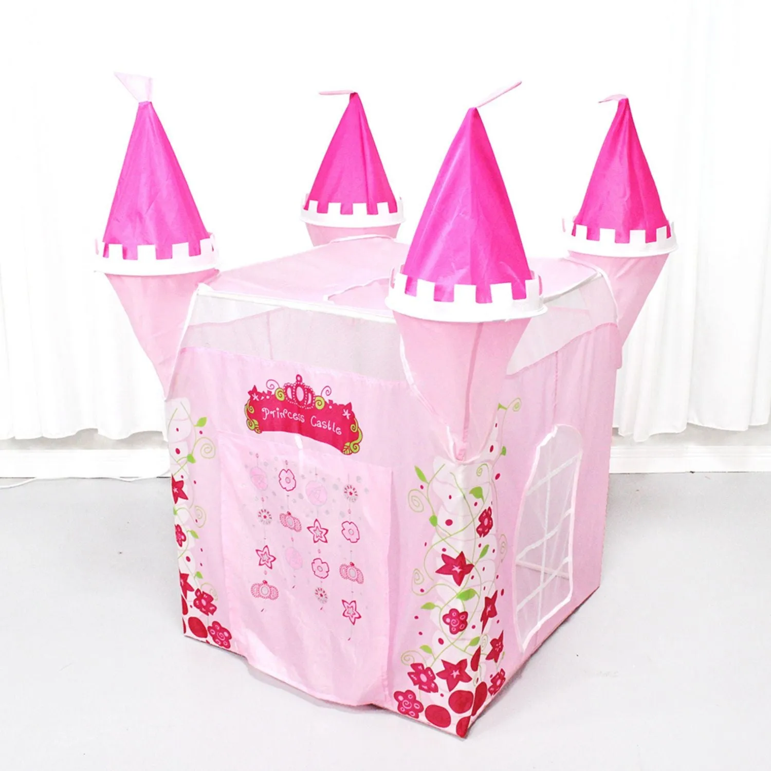 Pink Castle-Inspired Kids Tent, Breathable & Insect-Resistant - Gominimo