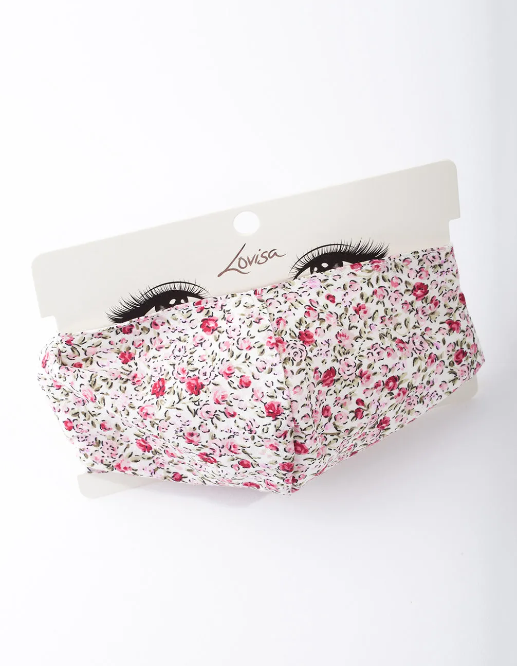 Pink Floral Print Face Mask