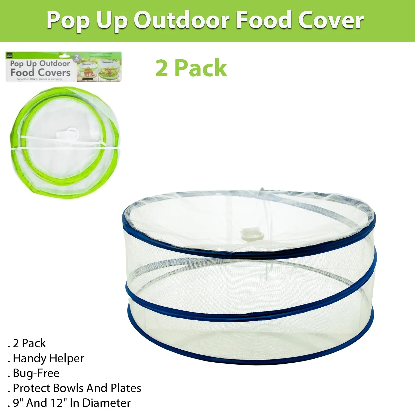 Pop Up Outdoor Food Cover Plate Cover Bowl Cover -2 Pack