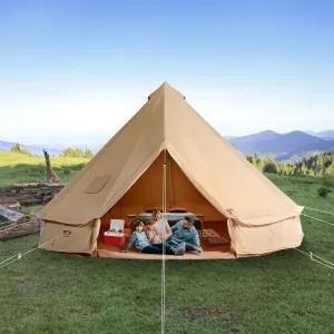 premium 4-Season Camping Yurt Tent Canvas Bell Tent 7 m/22.97ft with Stove Jack