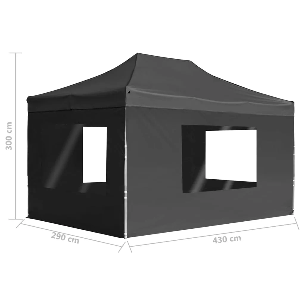 Professional Folding Party Tent with Walls Aluminium 4.5x3 m Anthracite