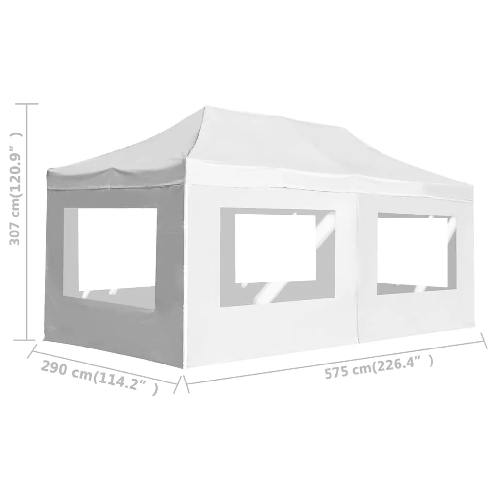 Professional Folding Party Tent with Walls Aluminium 6x3 m White