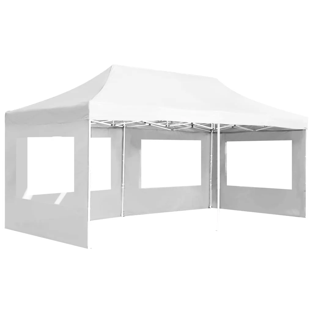 Professional Folding Party Tent with Walls Aluminium 6x3 m White