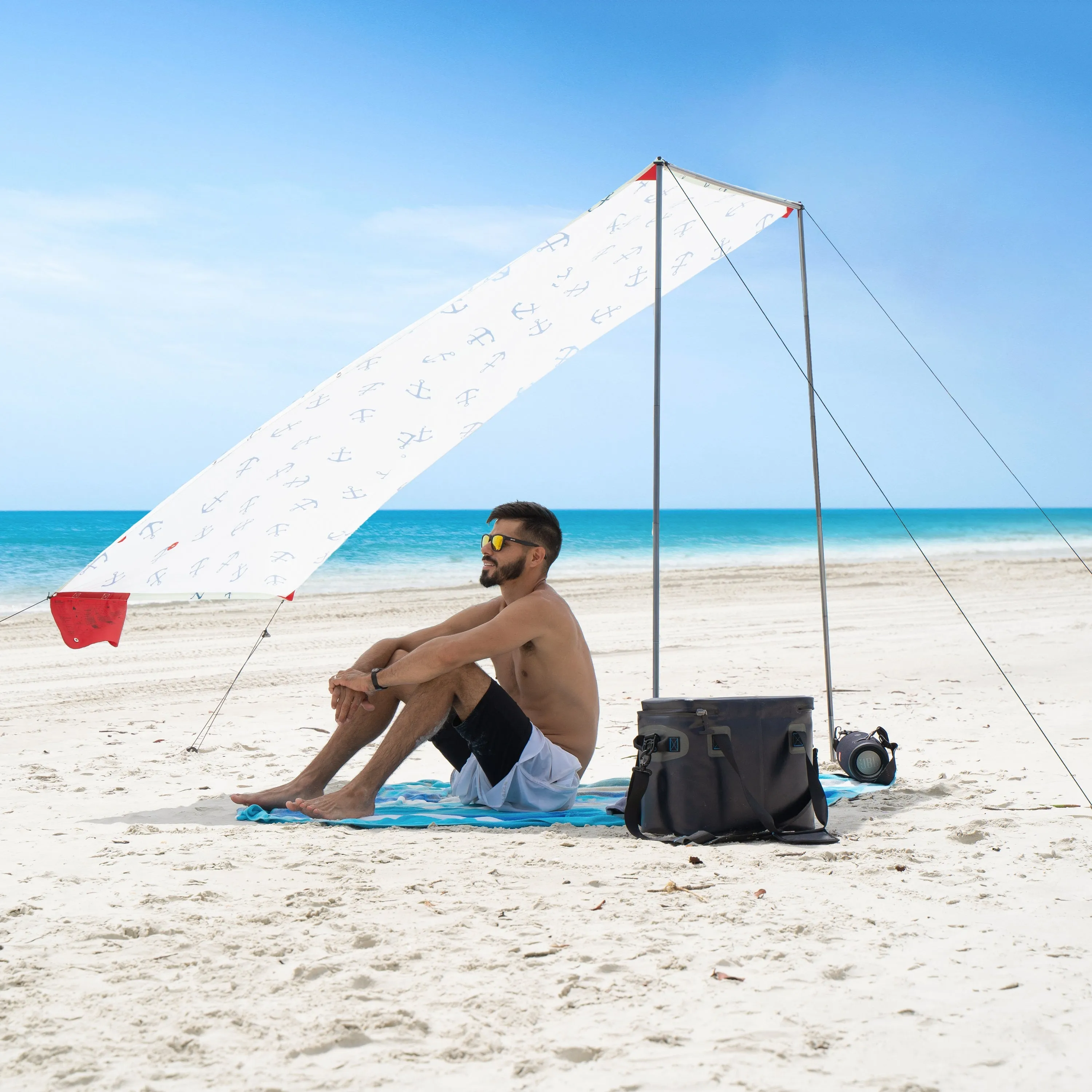 Red Suricata TeePee Beach Tent & Beach Canopy for 1-2 Persons,  UPF50 Sun Beach Shade, Tulum Style Sunshade