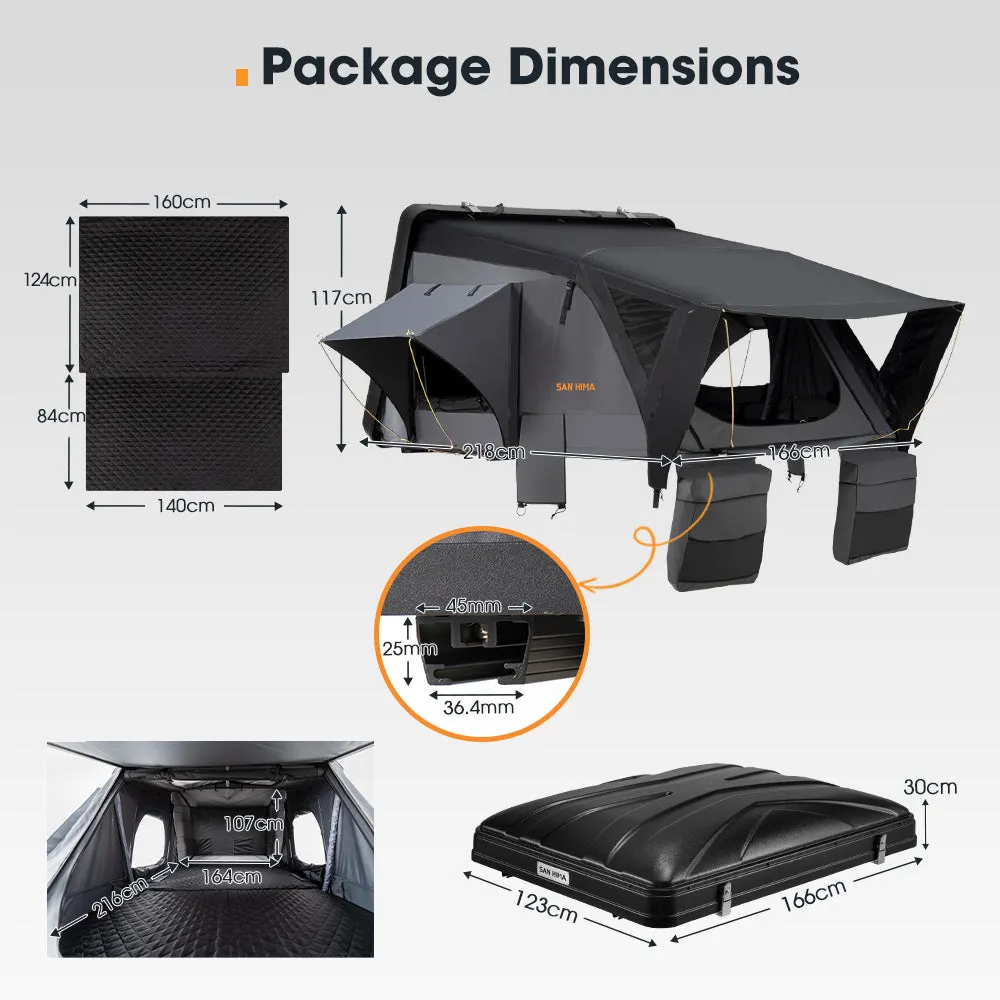 San Hima Jervis Rooftop Tent Hardshell With Ladder Camping Waterproof 4x4 4WD