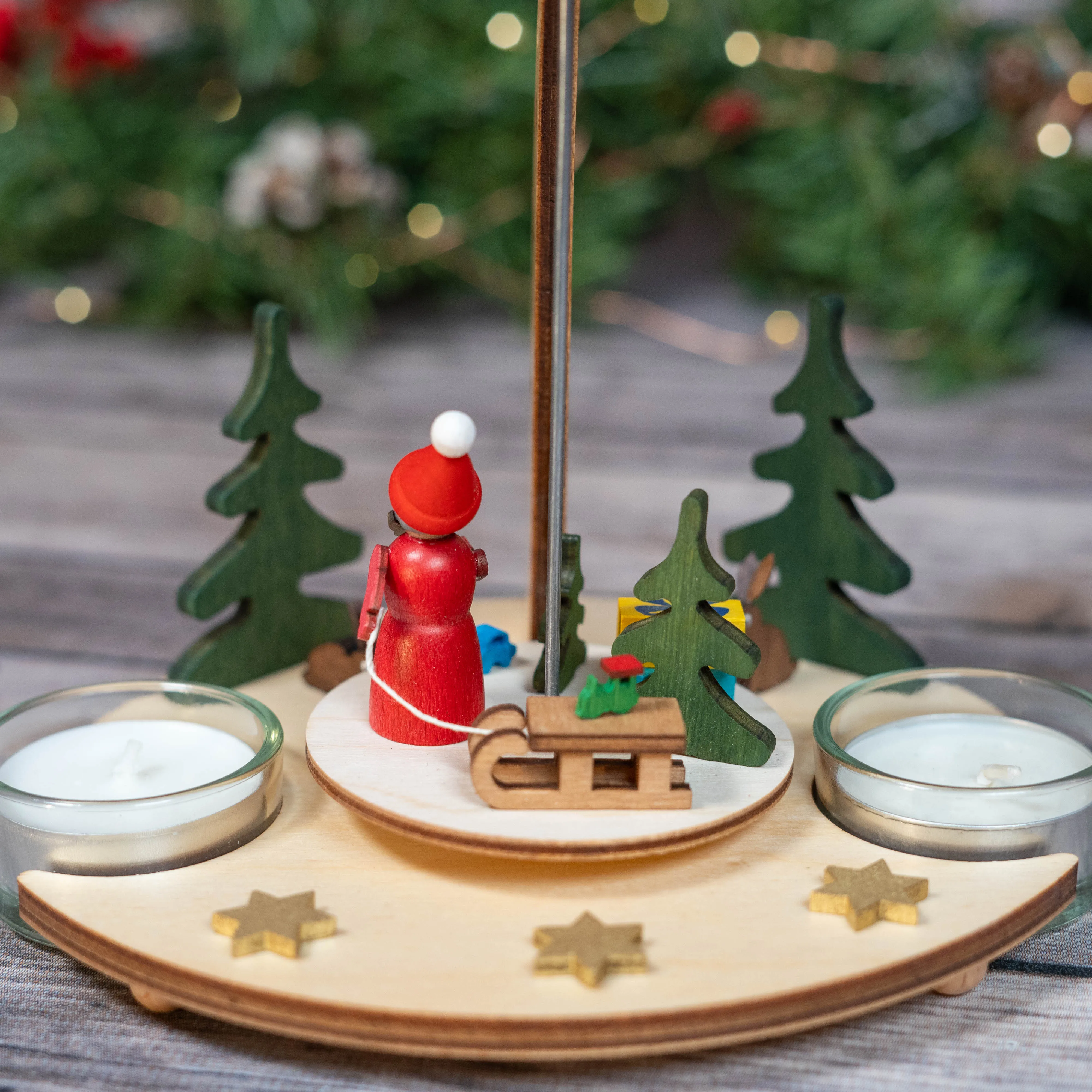 Santa Tea Light Pyramid