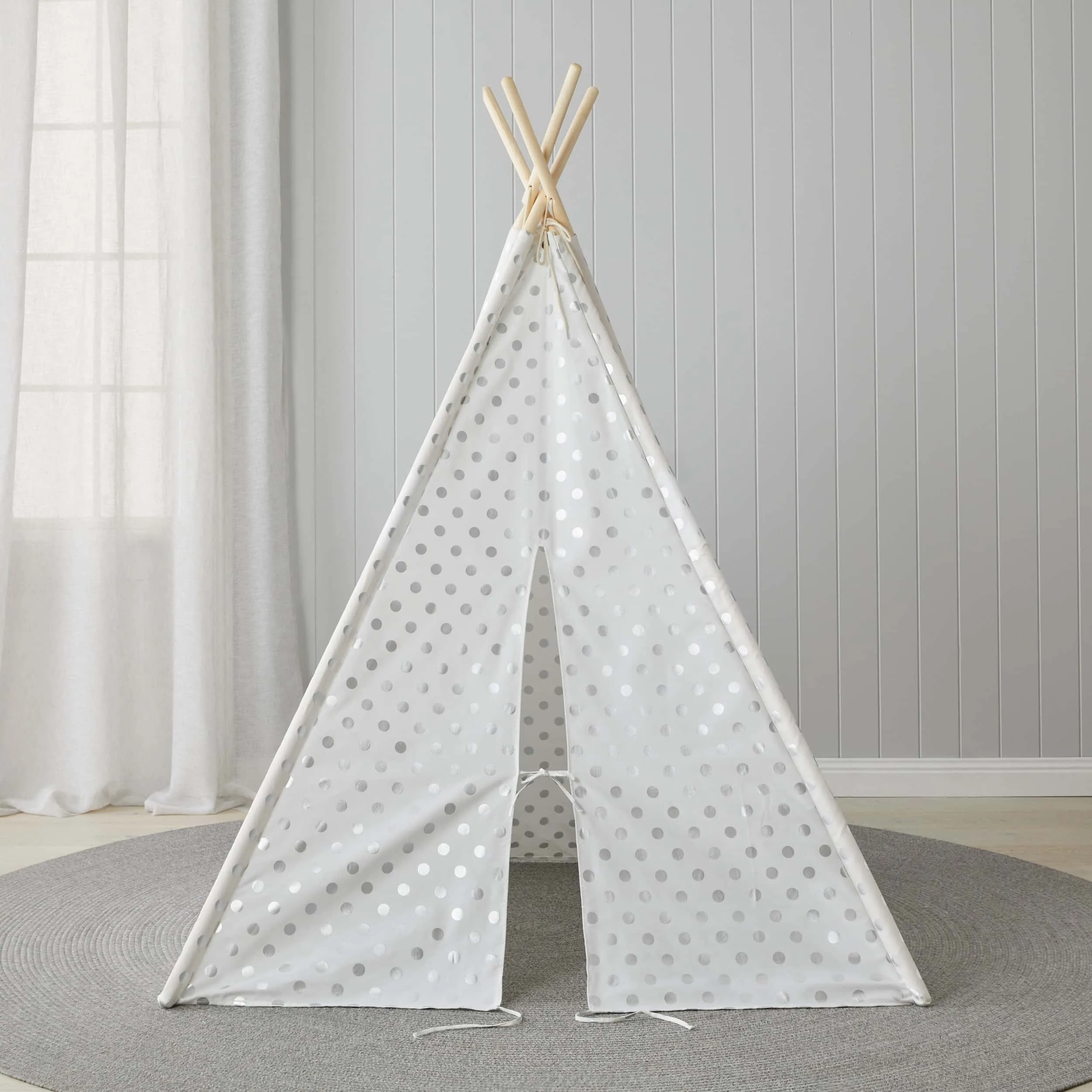 Silver Dot Teepee by Jiggle & Giggle