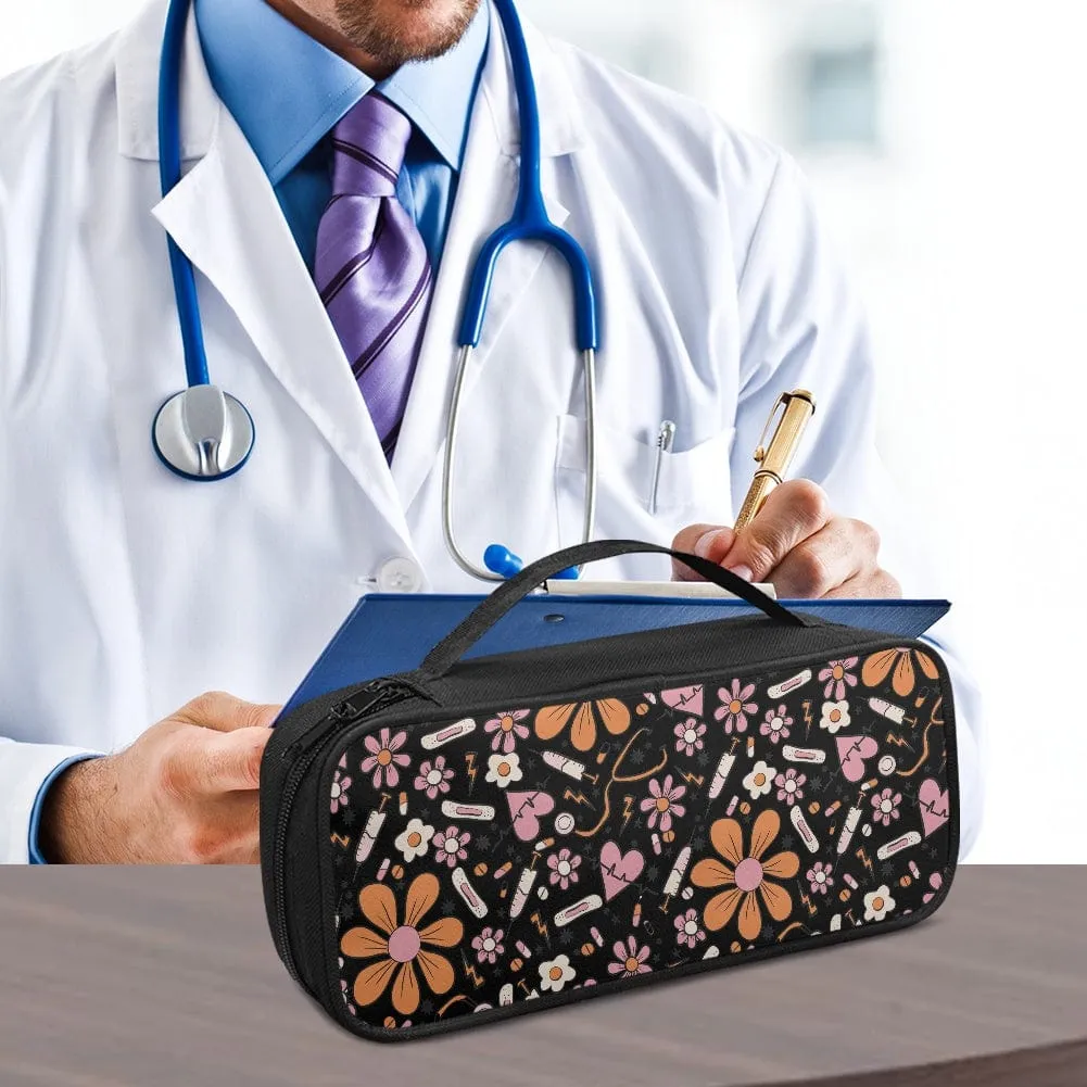 Stethoscope Black Sunflower Storage Bag