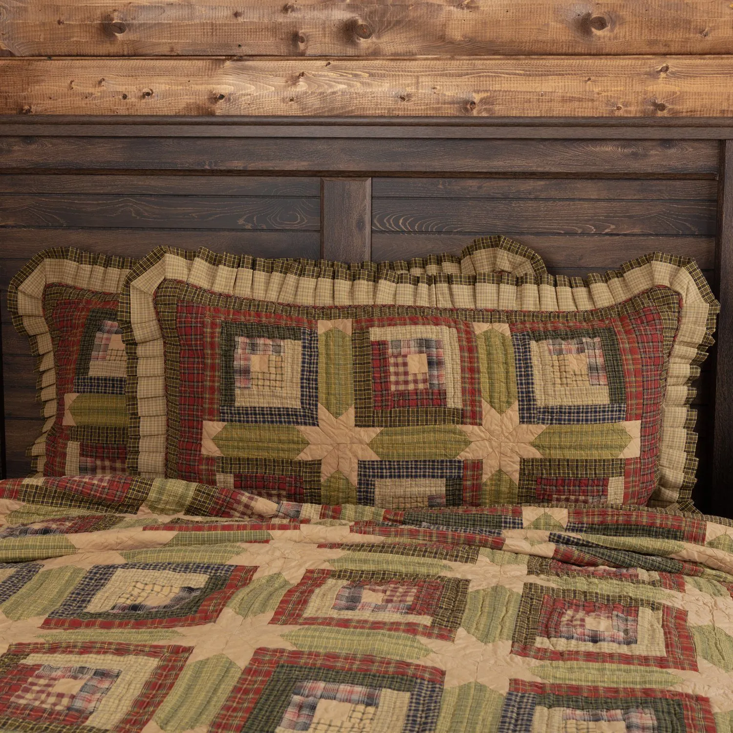 Tea Cabin Quilted King Sham 21x37"