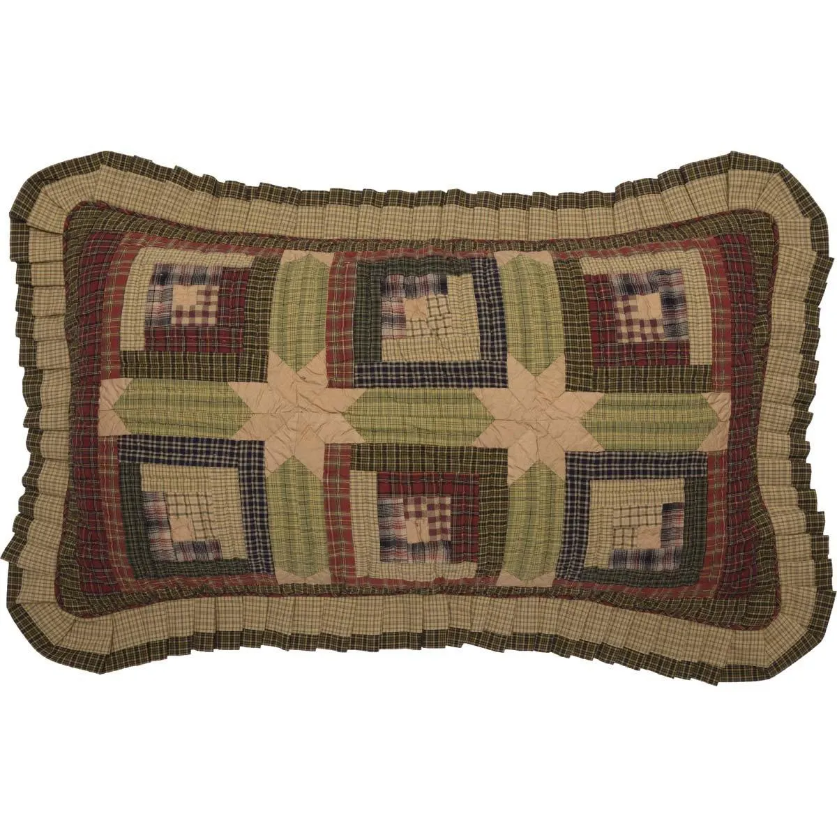 Tea Cabin Quilted King Sham 21x37"