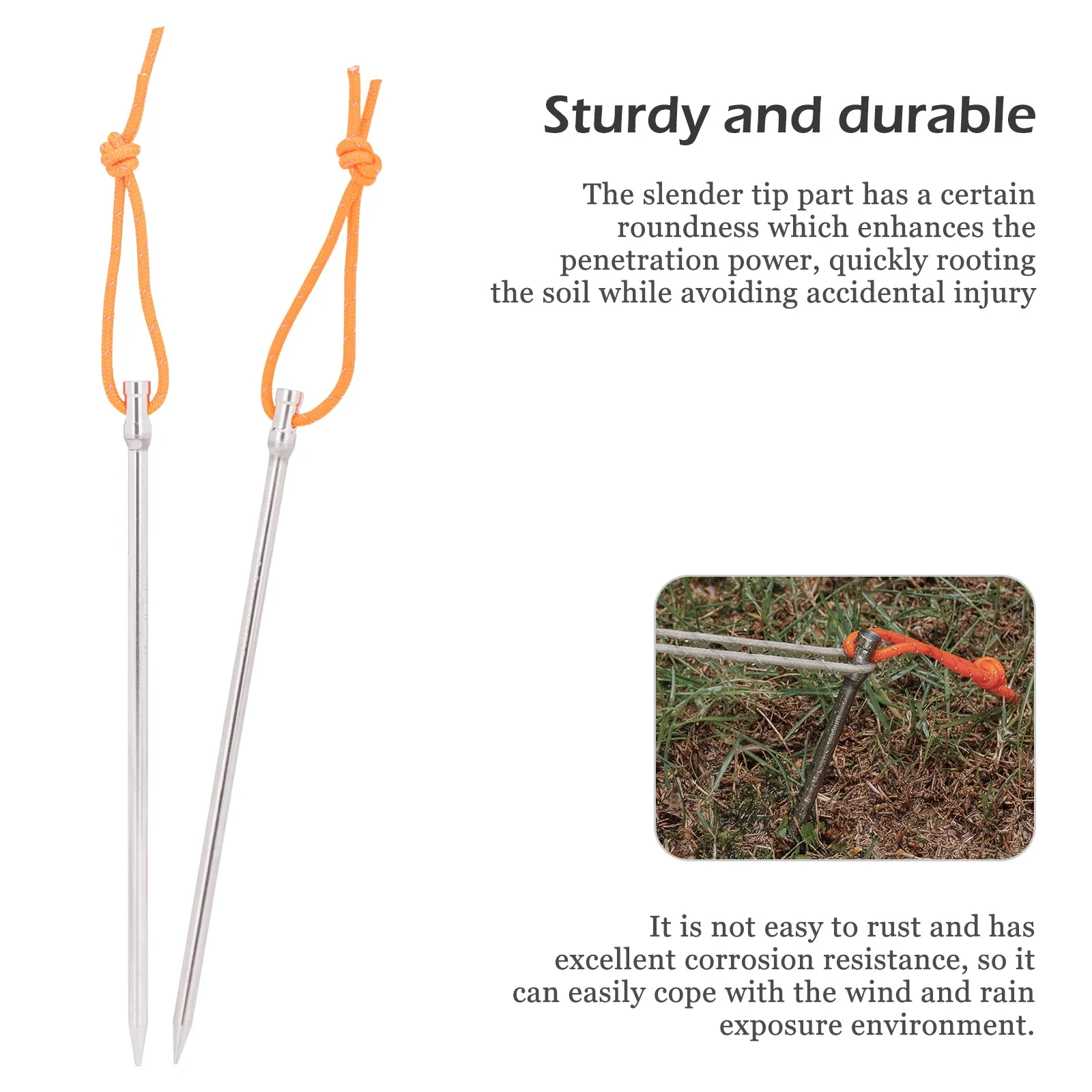 Titanium Alloy Titanium Tent Pegs 8pcs Tent Stakes Portable Tent Nails for Camping  Hiking Backpacking  Ultra light and stable