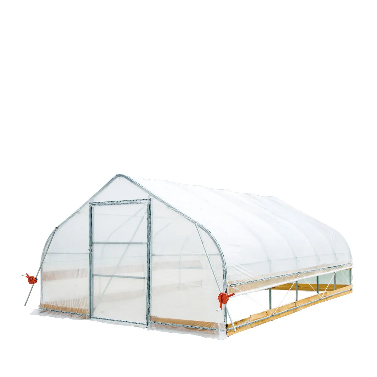 TMG Industrial 12’ x 20’ Tunnel Greenhouse Grow Tent w/6 Mil Clear EVA Plastic Film, Cold Frame, Hand Crank Roll-Up Sides, Peak Ceiling Roof, TMG-GH1220