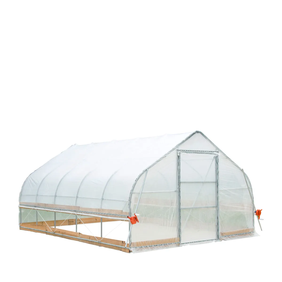 TMG Industrial 12’ x 20’ Tunnel Greenhouse Grow Tent w/6 Mil Clear EVA Plastic Film, Cold Frame, Hand Crank Roll-Up Sides, Peak Ceiling Roof, TMG-GH1220